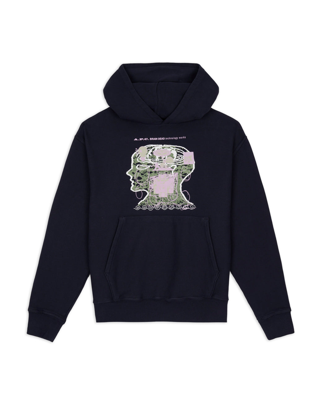 Brain Dead x A.P.C. Technology Works Hoodie - Deep Well