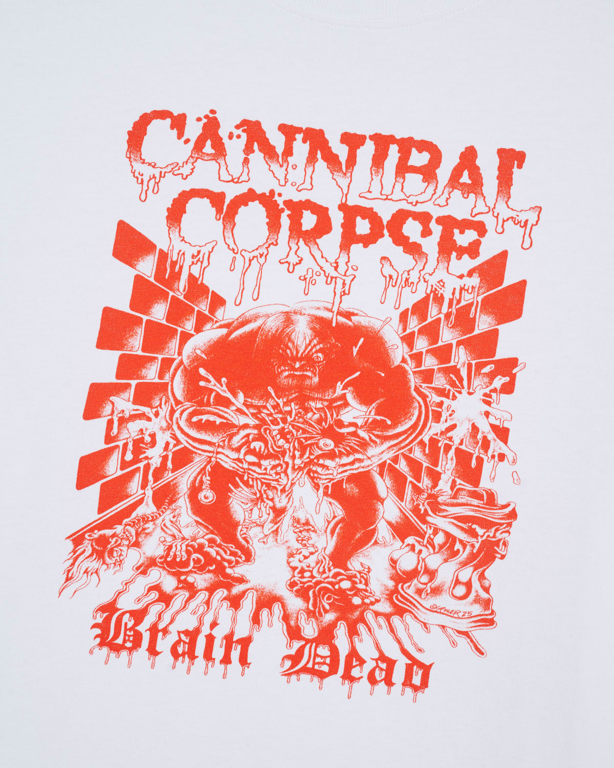 Brain Dead x Cannibal Corpse Splatter Brain T-shirt - White