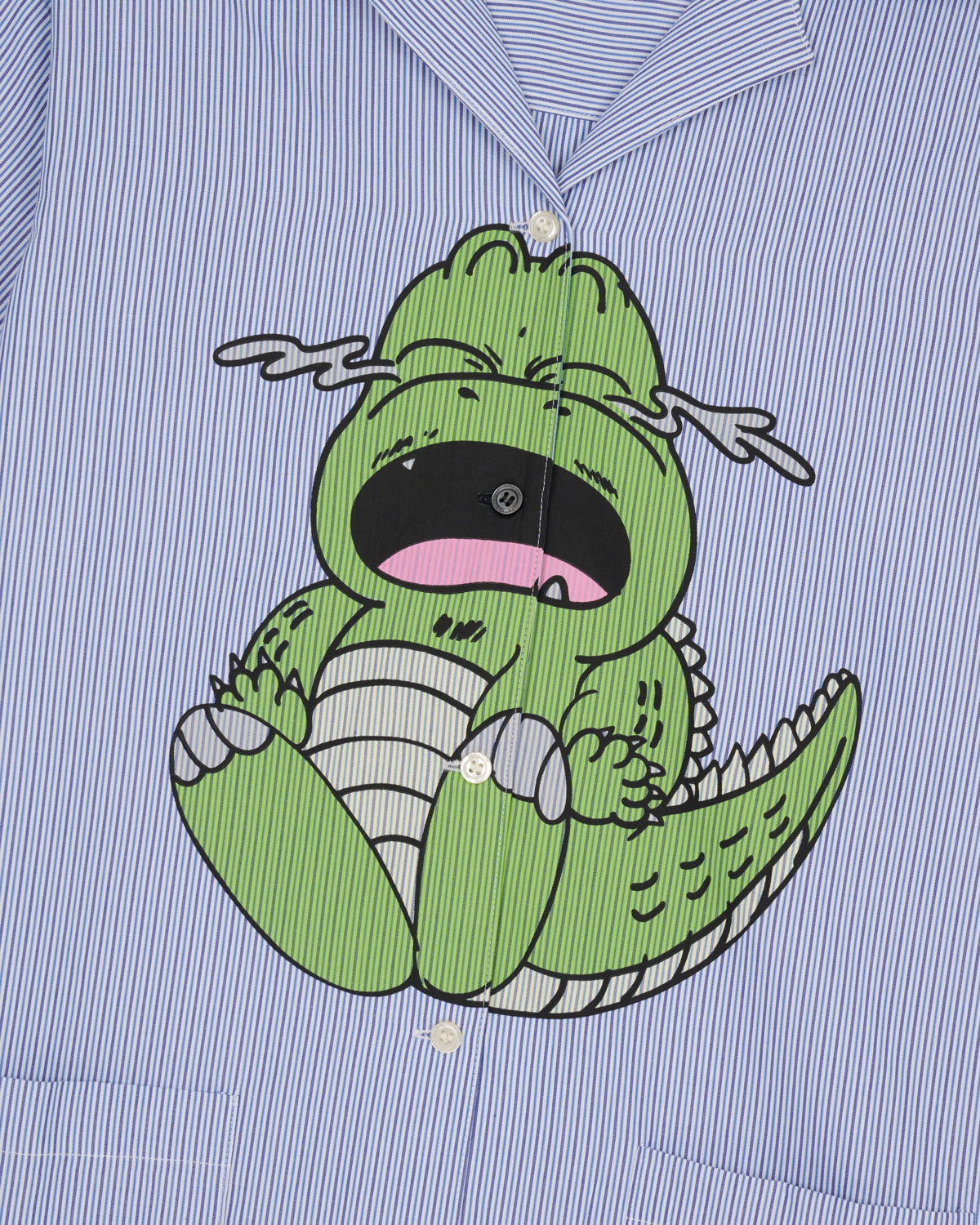 Brain Dead x Coach Crying Darby Dino Short Sleeve Button Up Shirt - Light Blue 7