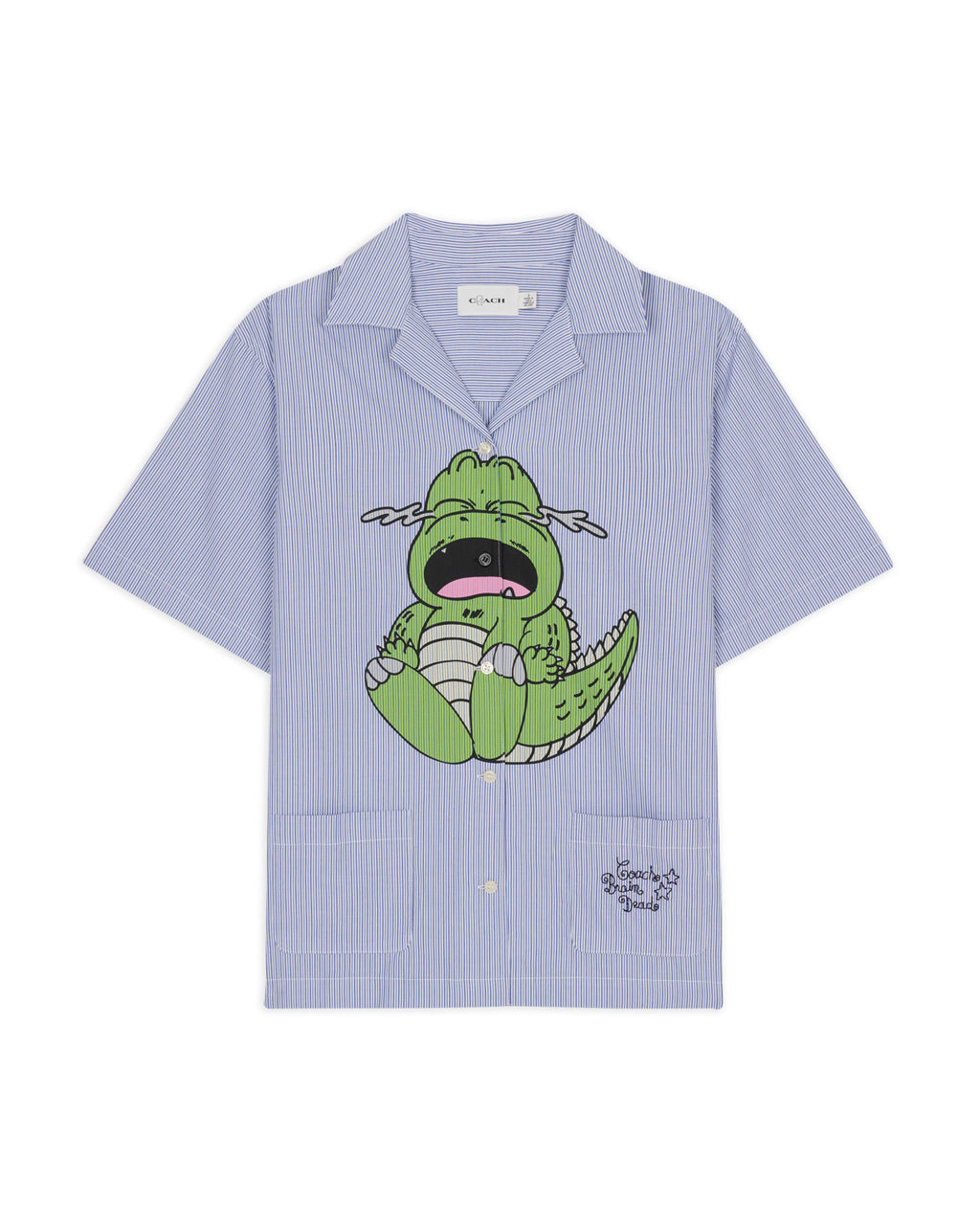Brain Dead x Coach Crying Darby Dino Short Sleeve Button Up Shirt - Light Blue