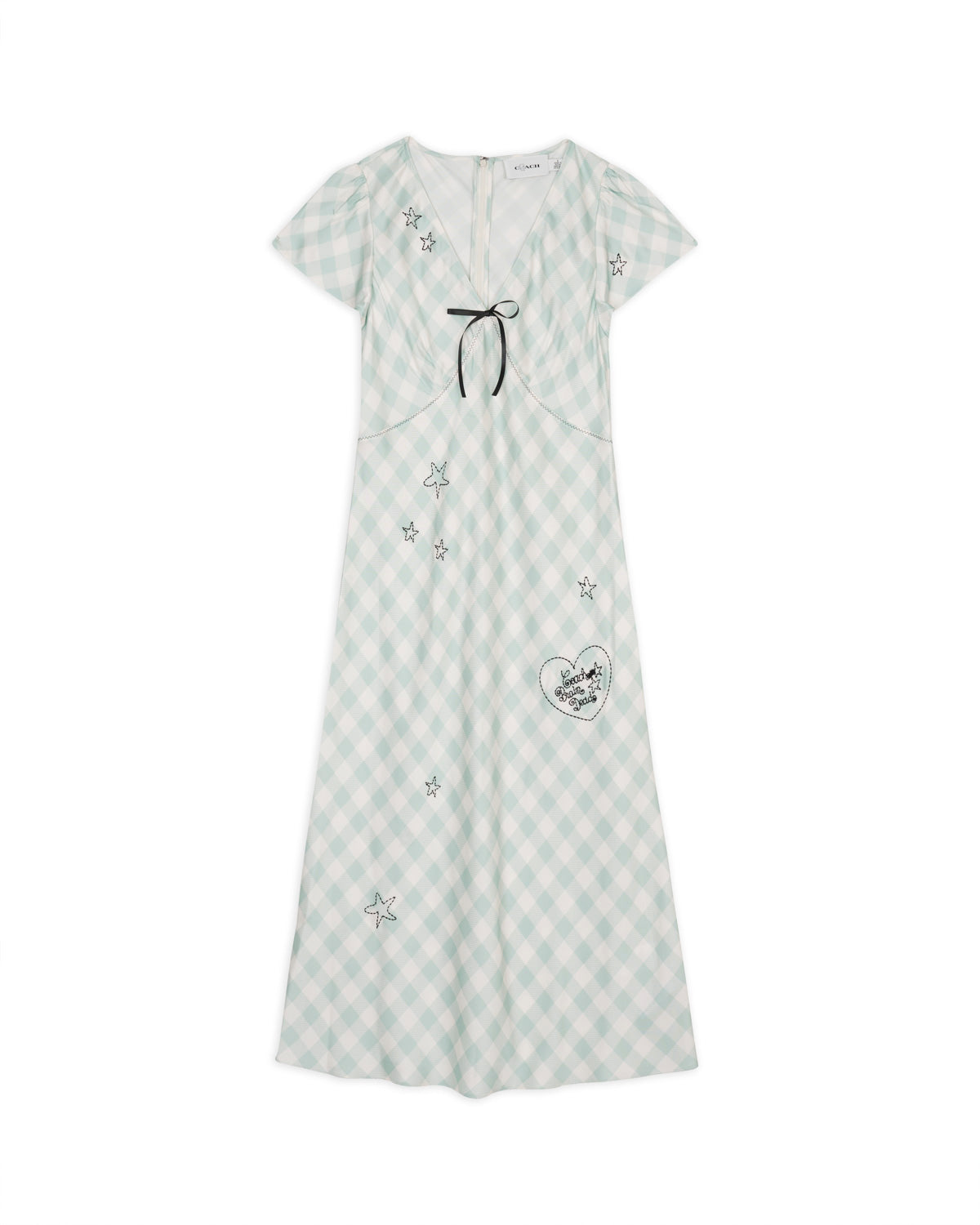 green and grey dress Brain Dead x Coach Embroidered Gingham birthday dress luxury 2025 Fleurora Plus Size Women Next Use Size:3-4y