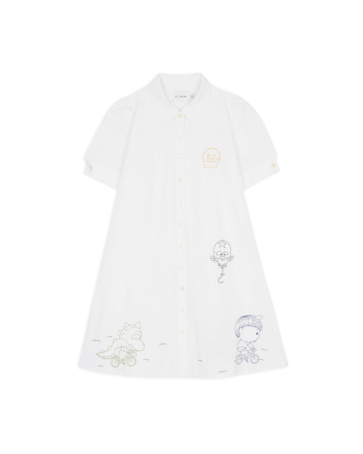 Brain Dead x Coach Embroidered Shirt Dress - White 1