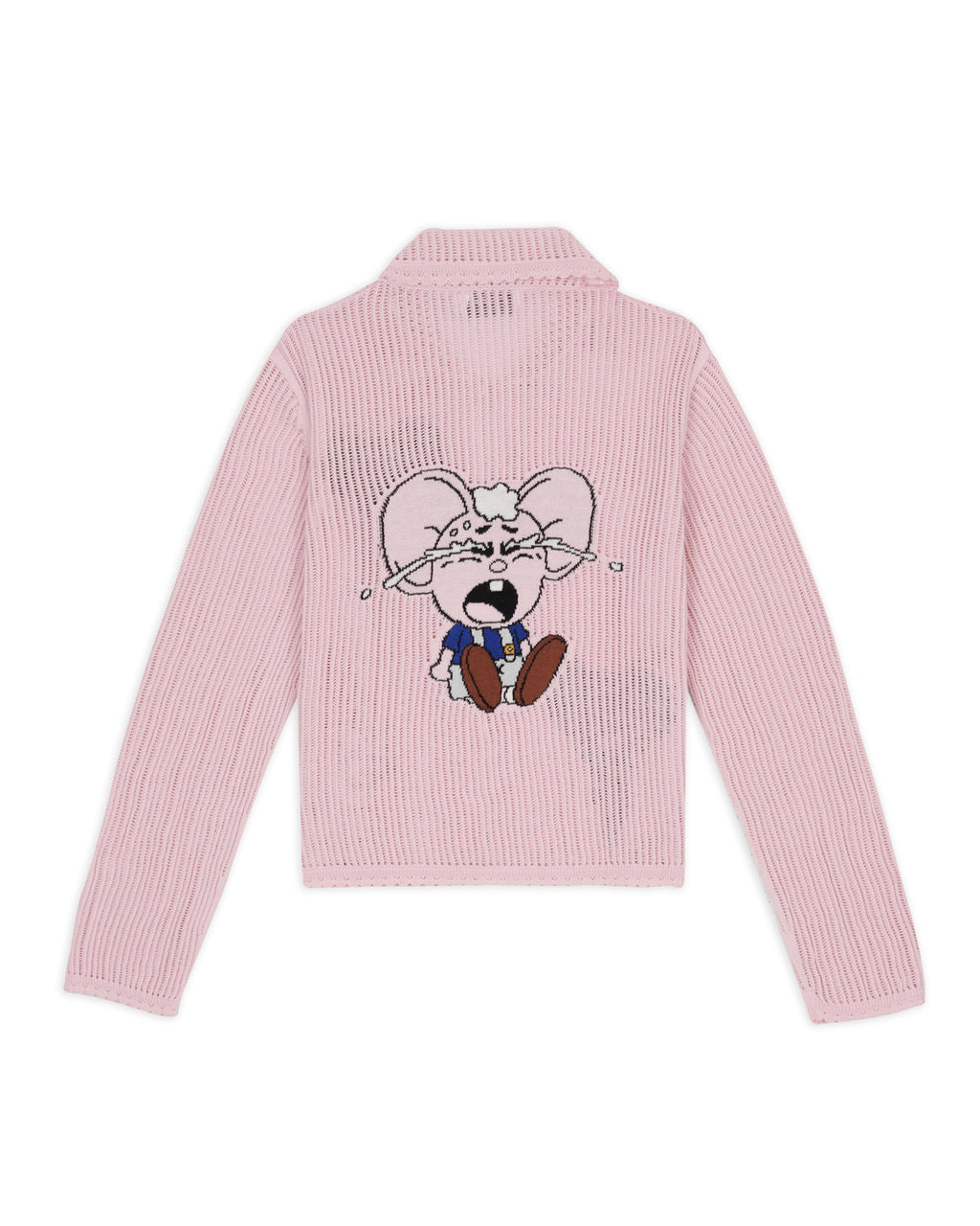 Brain Dead x Coach Intarsia Kachi Mouse Knit Cardigan - Pink 3