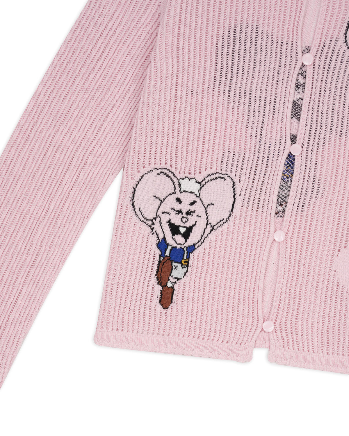 Brain Dead x Coach Intarsia Kachi Mouse Knit Cardigan - Pink 5