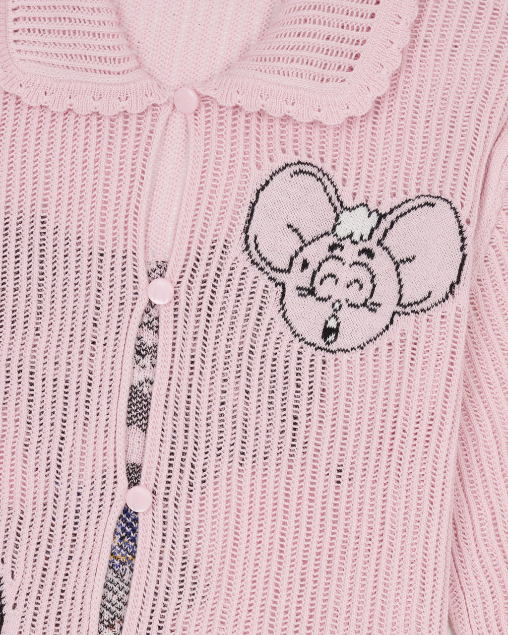 Brain Dead x Coach Intarsia Kachi Mouse Knit Cardigan - Pink 7