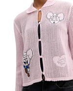 Brain Dead x Coach Intarsia Kachi Mouse Knit Cardigan - Pink 2