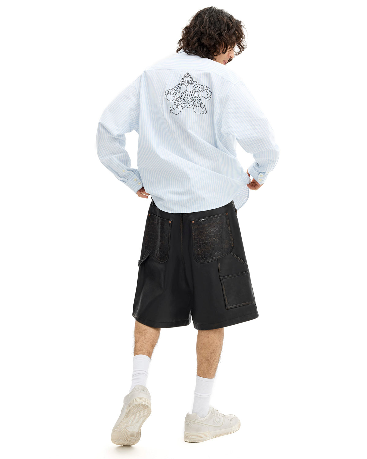 Brain Dead x Coach Leather Shorts - Black