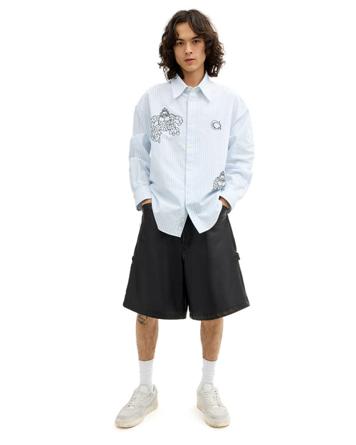Brain Dead x Coach Long Sleeve Button Up Shirt - Blue Stripe 2