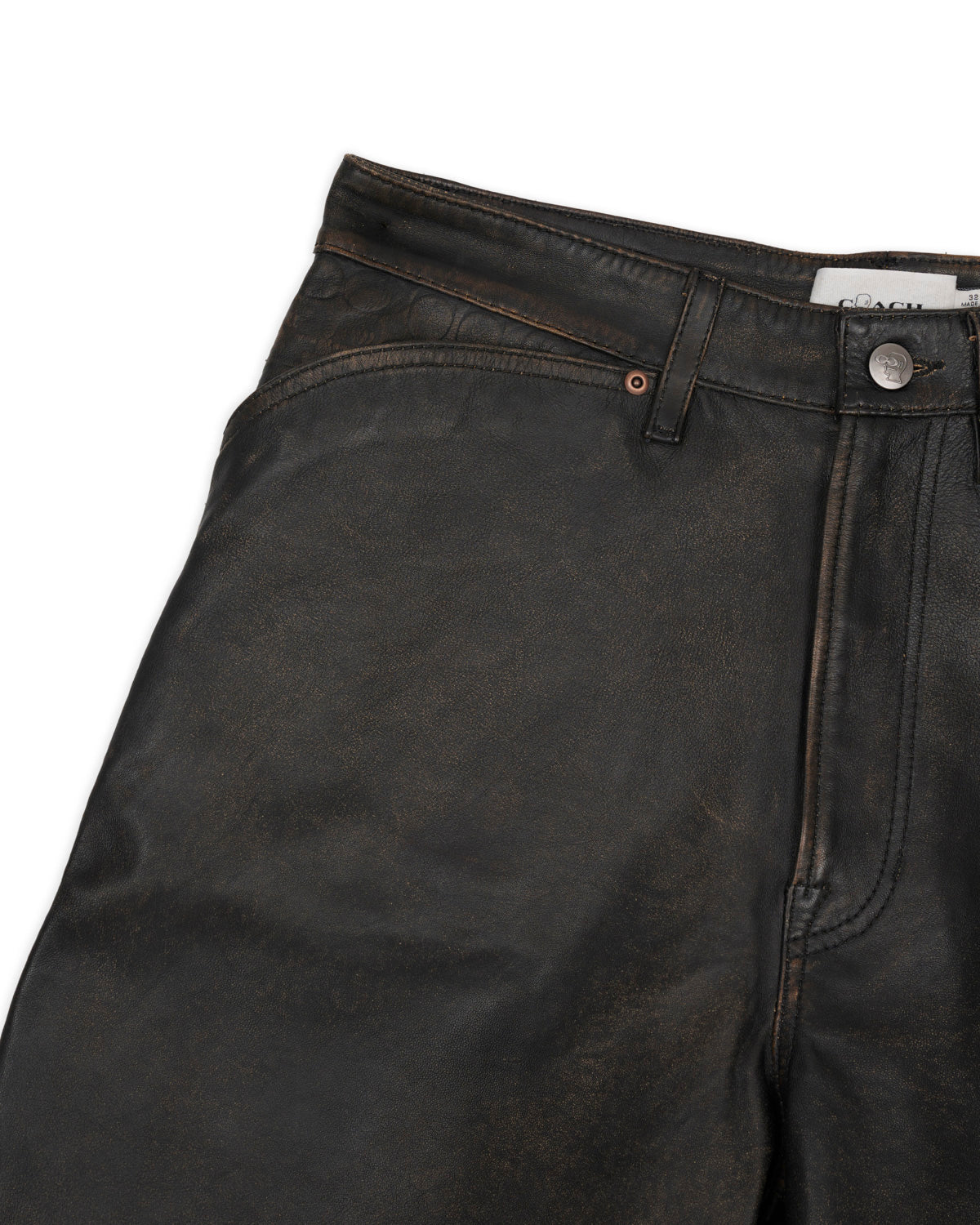Brain Dead x Coach Leather Shorts - Black 5