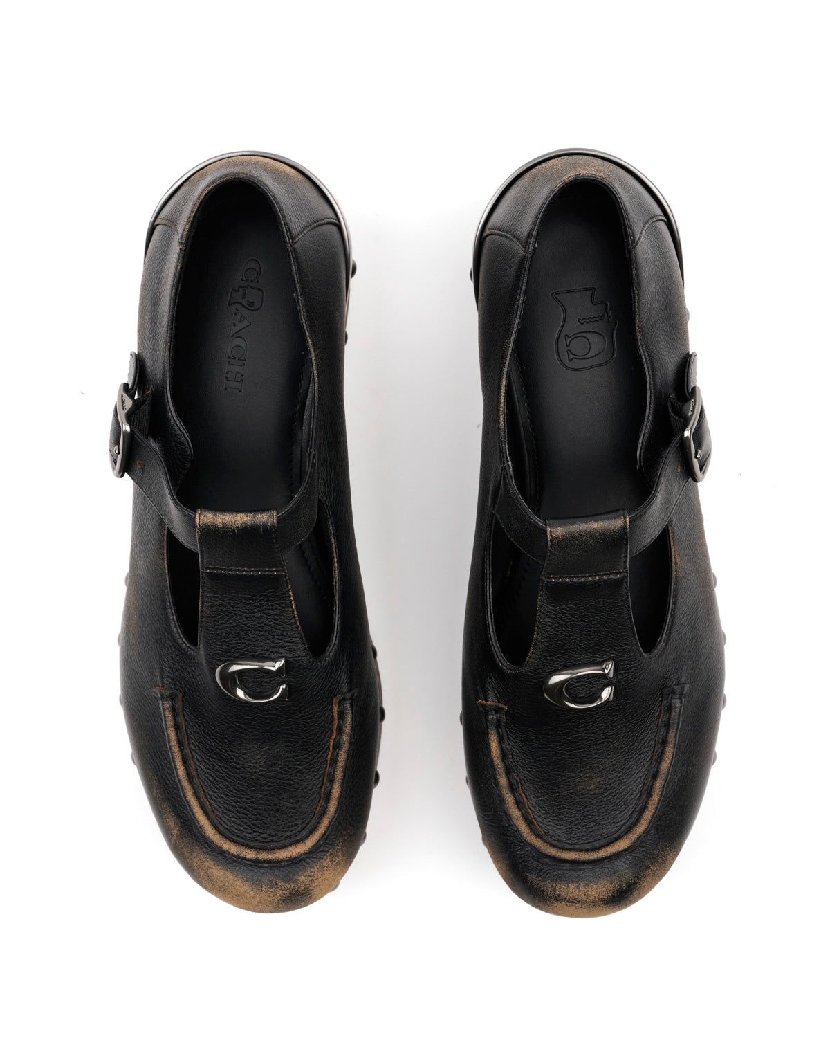 Brain Dead x Coach Men's Leather Wooden Mary Jane - Black