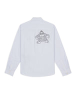 Brain Dead x Coach Long Sleeve Button Up Shirt - Blue Stripe 5