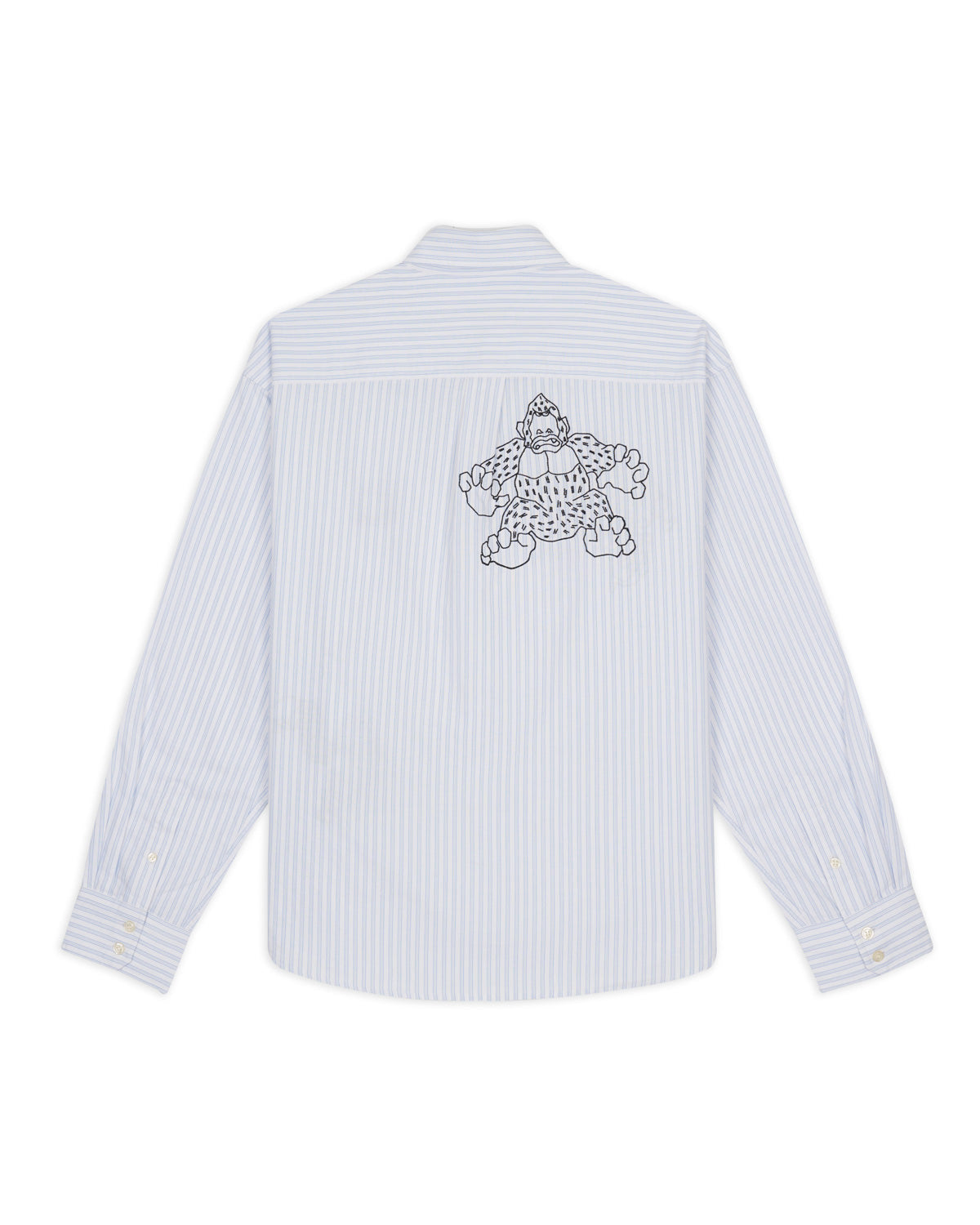 Brain Dead x Coach Long Sleeve Button Up Shirt - Blue Stripe 5