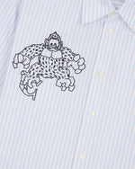 Brain Dead x Coach Long Sleeve Button Up Shirt - Blue Stripe 7