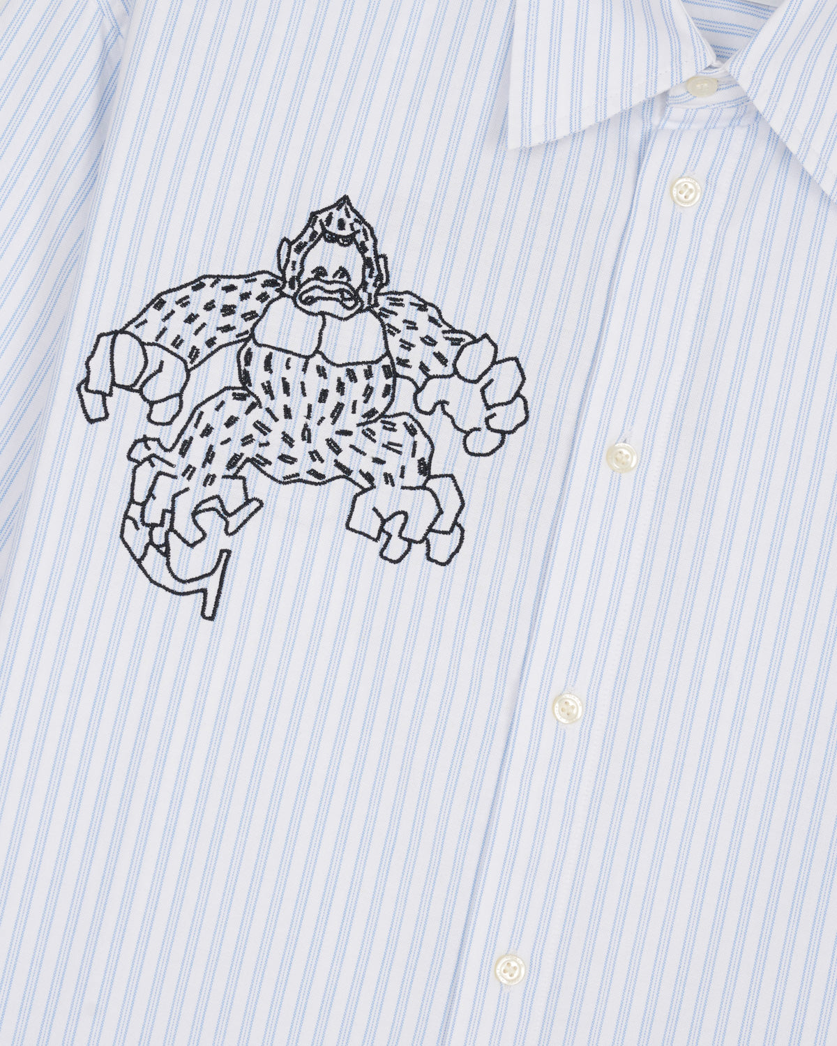 Brain Dead x Coach Long Sleeve Button Up Shirt - Blue Stripe 7