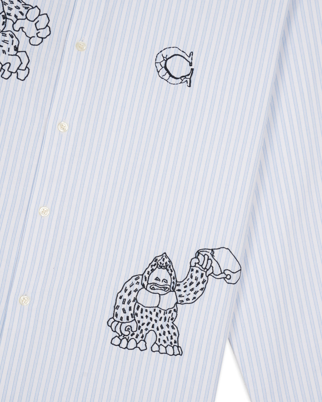 Brain Dead x Coach Long Sleeve Button Up Shirt - Blue Stripe 3