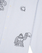 Brain Dead x Coach Long Sleeve Button Up Shirt - Blue Stripe 3