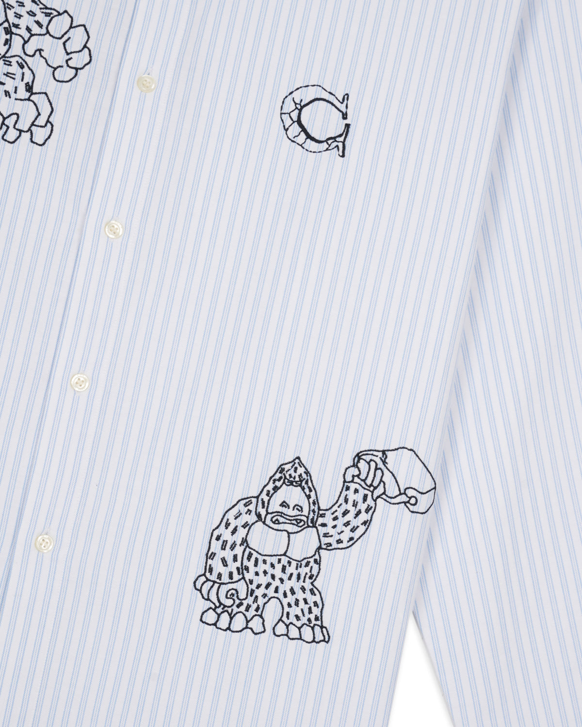 Brain Dead x Coach Long Sleeve Button Up Shirt - Blue Stripe 3