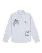 Brain Dead x Coach Long Sleeve Button Up Shirt - Blue Stripe 1