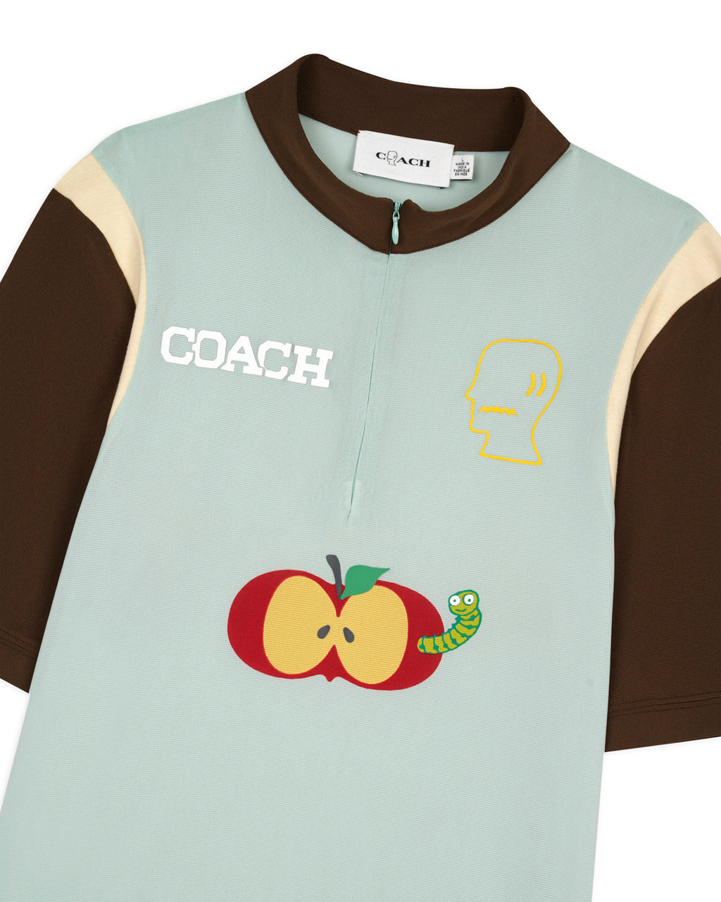 Brain Dead x Coach Mesh Quarter Zip Top - Light Green 3