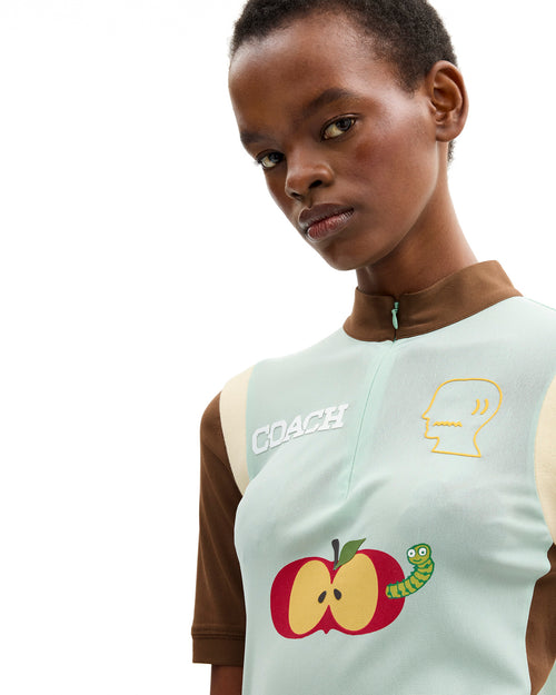 Brain Dead x Coach Mesh Quarter Zip Top - Light Green 2