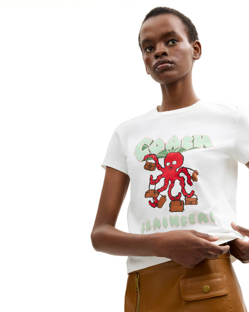 Brain Dead x Coach Octopus Graphic 90s T-Shirt - White 2