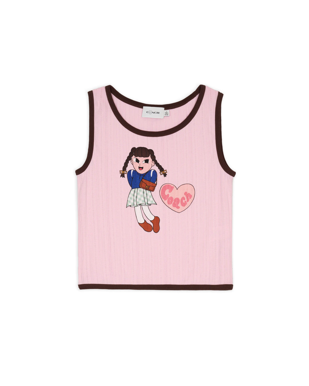 Brain Dead x Coach Pointelle Graphic Tank Top - Pink