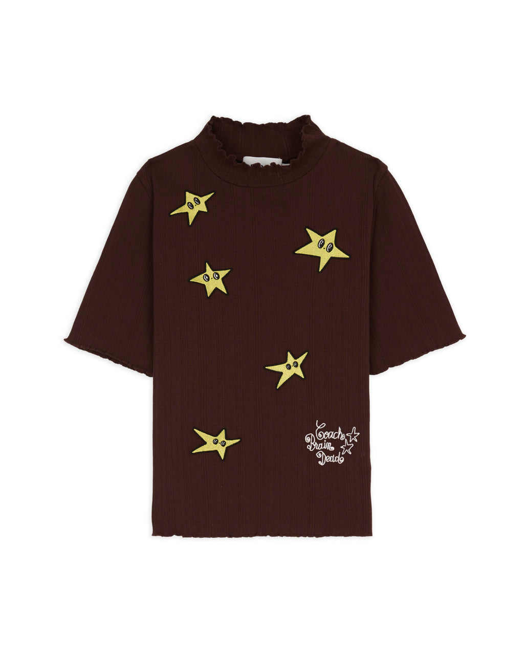 Brain Dead x Coach Pointelle Mockneck Top - Brown
