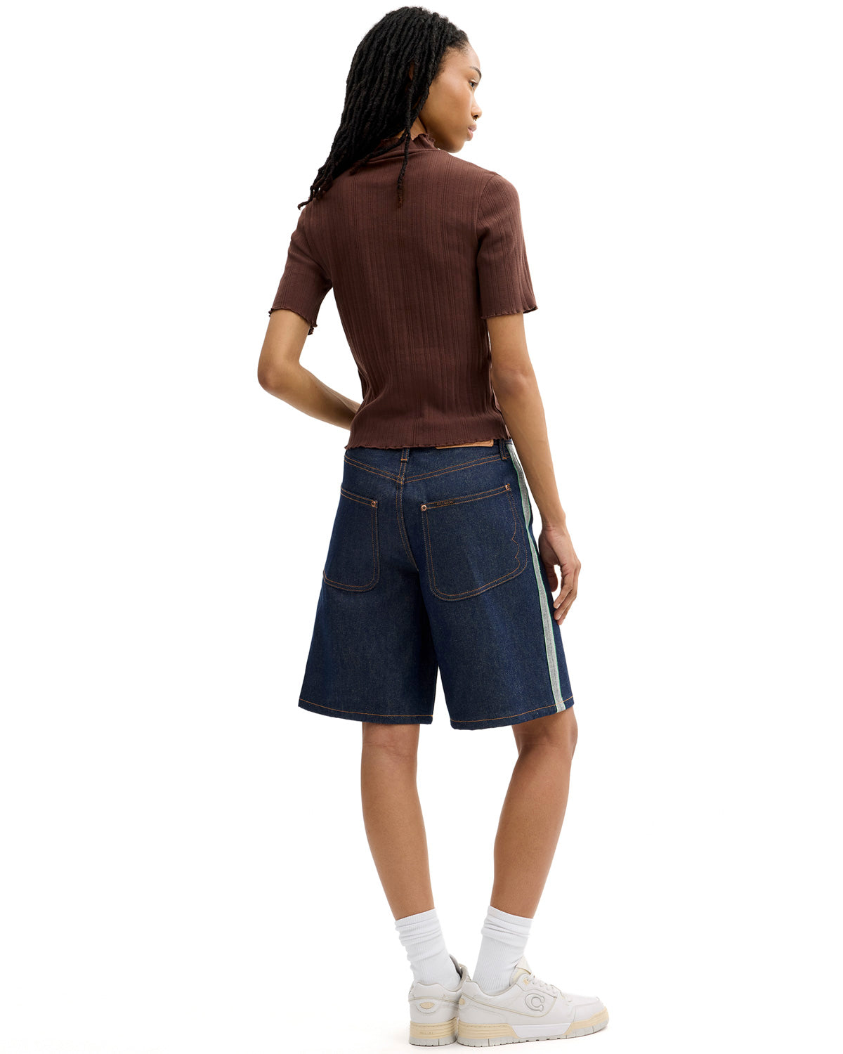Brain Dead x Coach Pointelle Mockneck Top - Brown 7