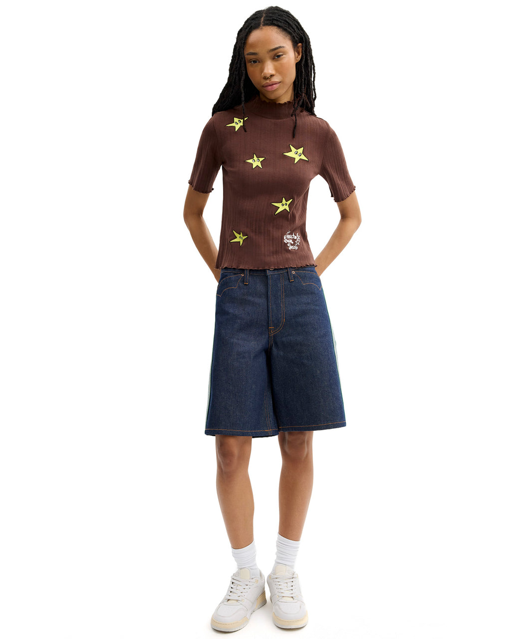 Brain Dead x Coach Pointelle Mockneck Top - Brown 6