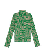 Brain Dead x Coach Printed Mesh Button Up Shirt - Dark Green 5