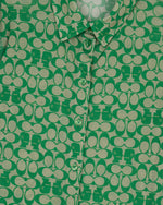 Brain Dead x Coach Printed Mesh Button Up Shirt - Dark Green 3