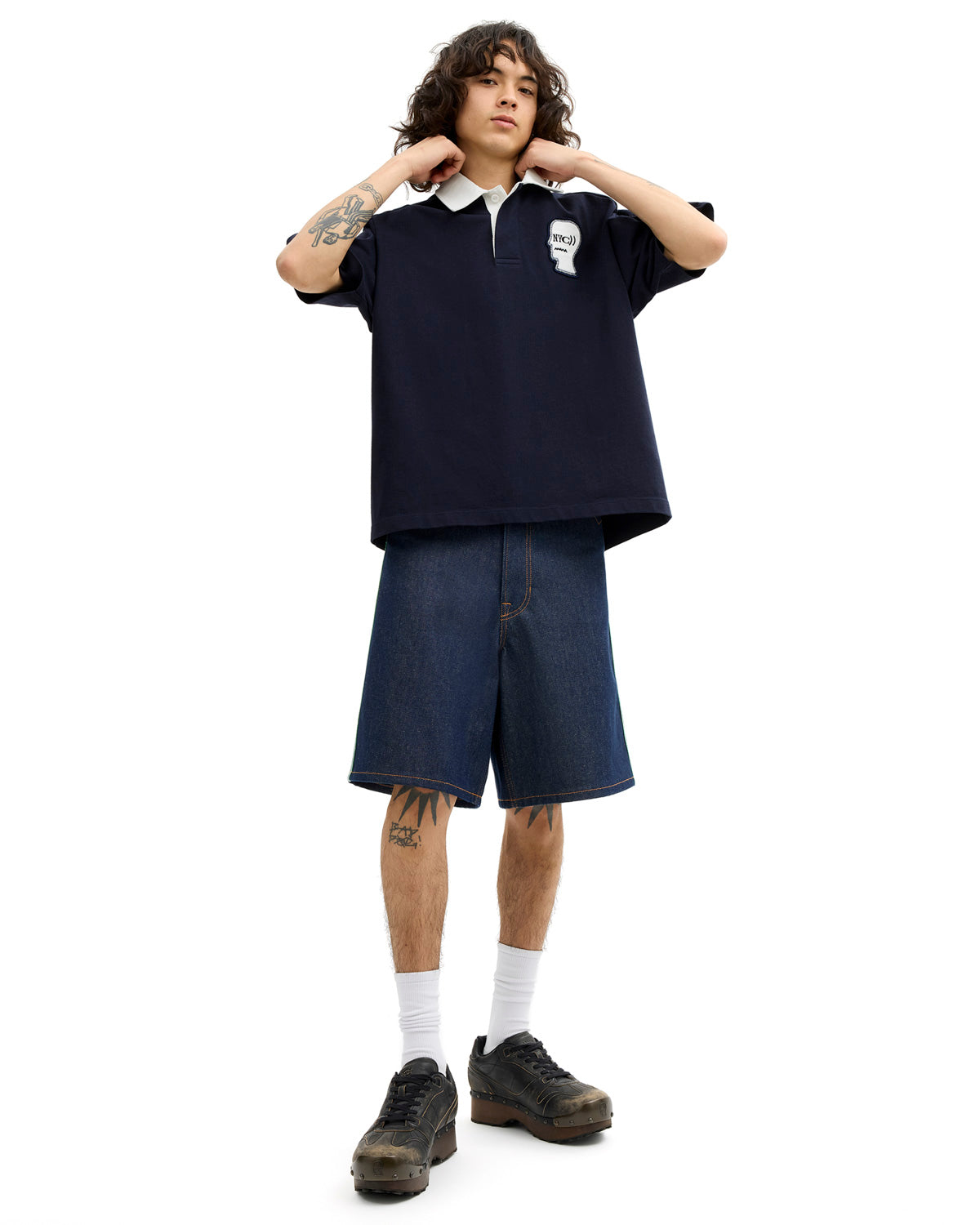  x Brain Dead ポロシャツ Brain Dead x Coach Rugby Polo - Navy