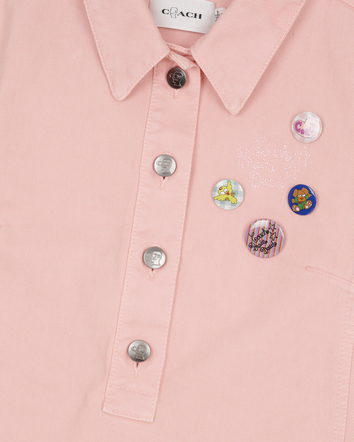 Brain Dead x Coach Short Sleeve Denim Mini Dress - Pink