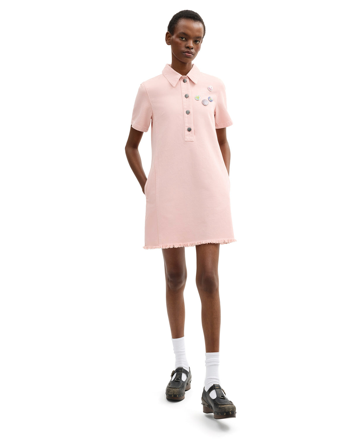 Brain Dead x Coach Short Sleeve Denim Mini Dress - Pink 6