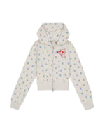 Brain Dead x Coach Shrunken Floral Print Hoodie - Heather Grey 1