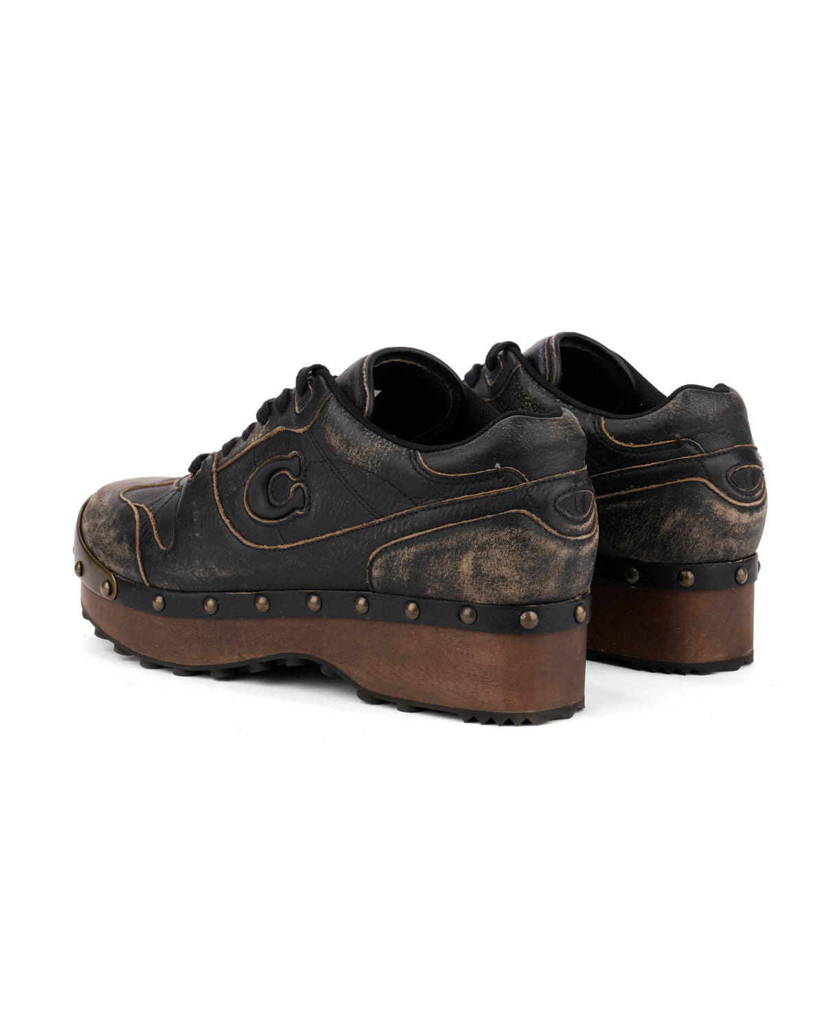 Brain Dead x Coach SoHo Leather Wooden Clog - Black 3