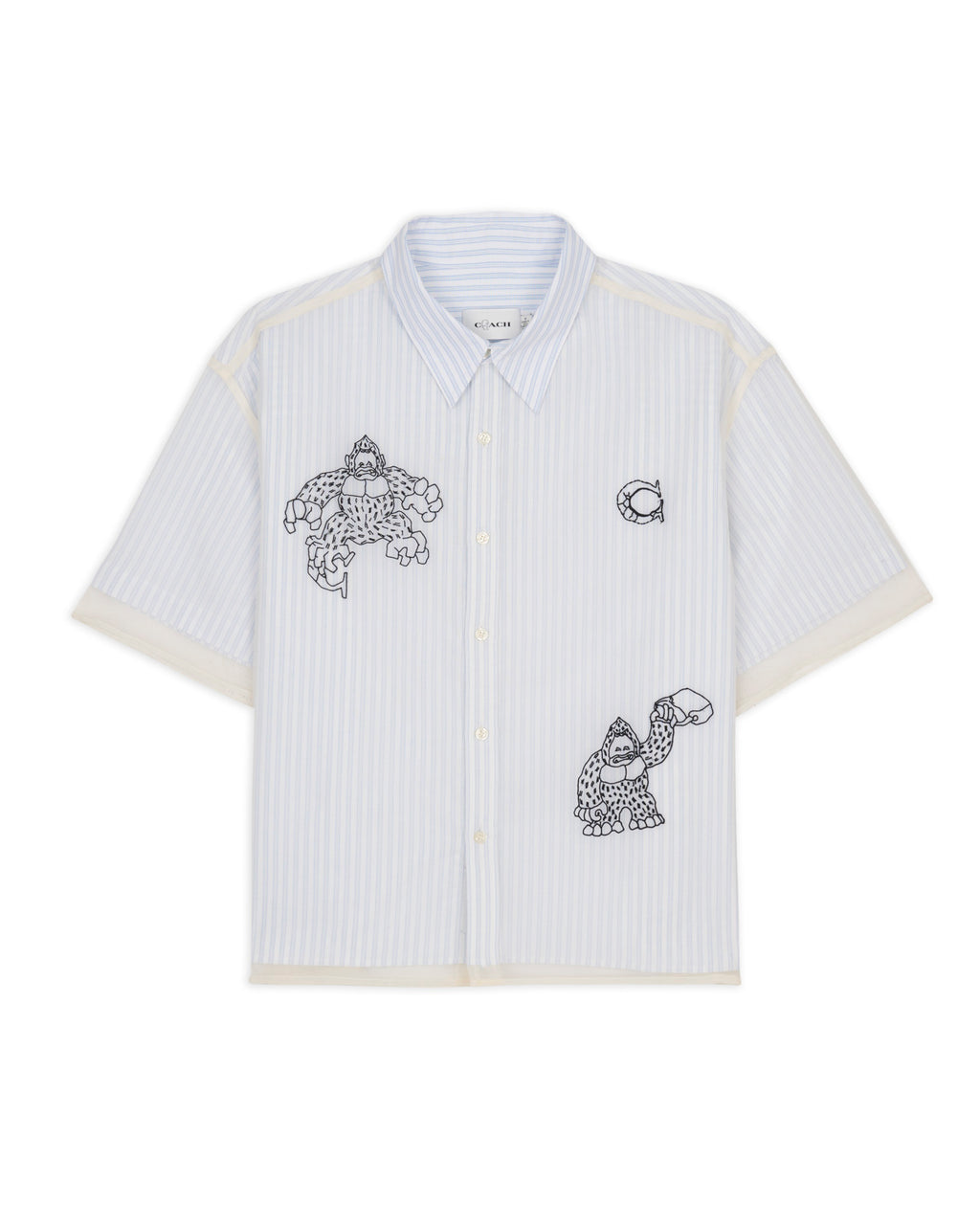 Brain Dead x Coach Striped Camp Shirt - Blue Stripe