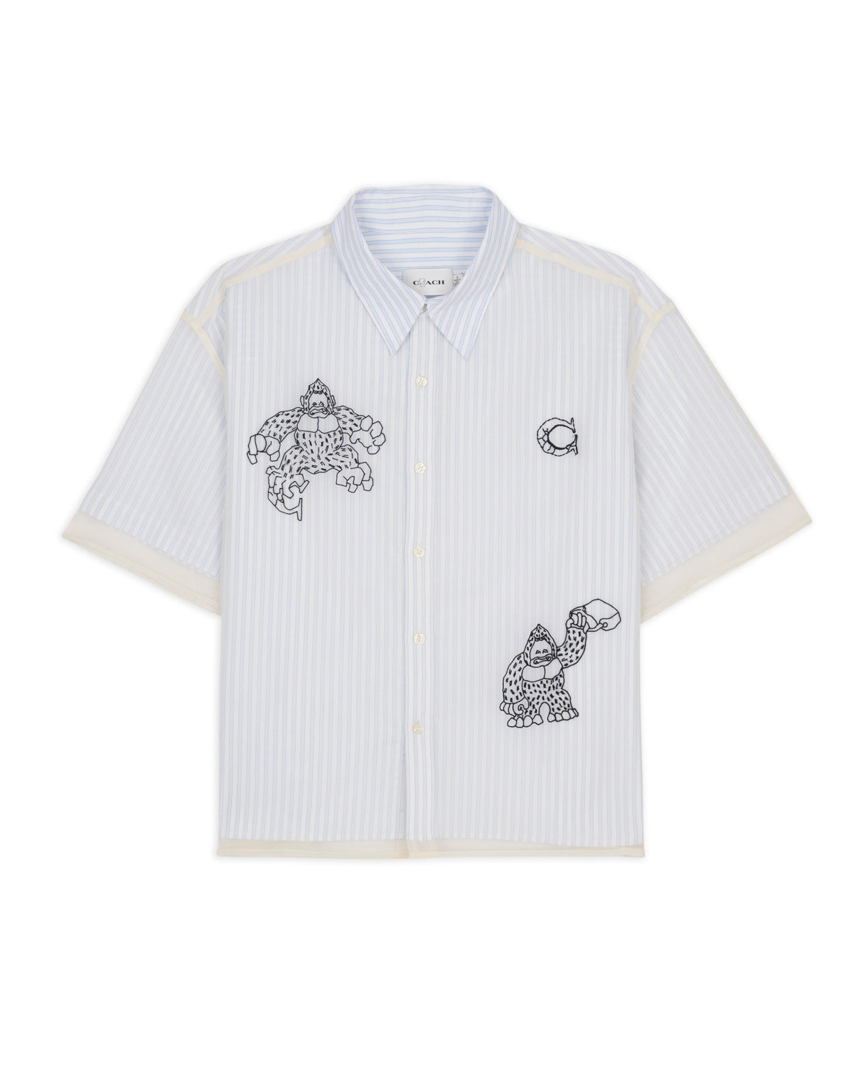 Brain Dead x Coach Striped Camp Shirt - Blue Stripe 1