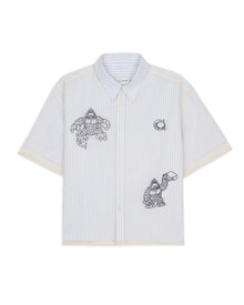 Brain Dead x Coach Striped Camp Shirt - Blue Stripe