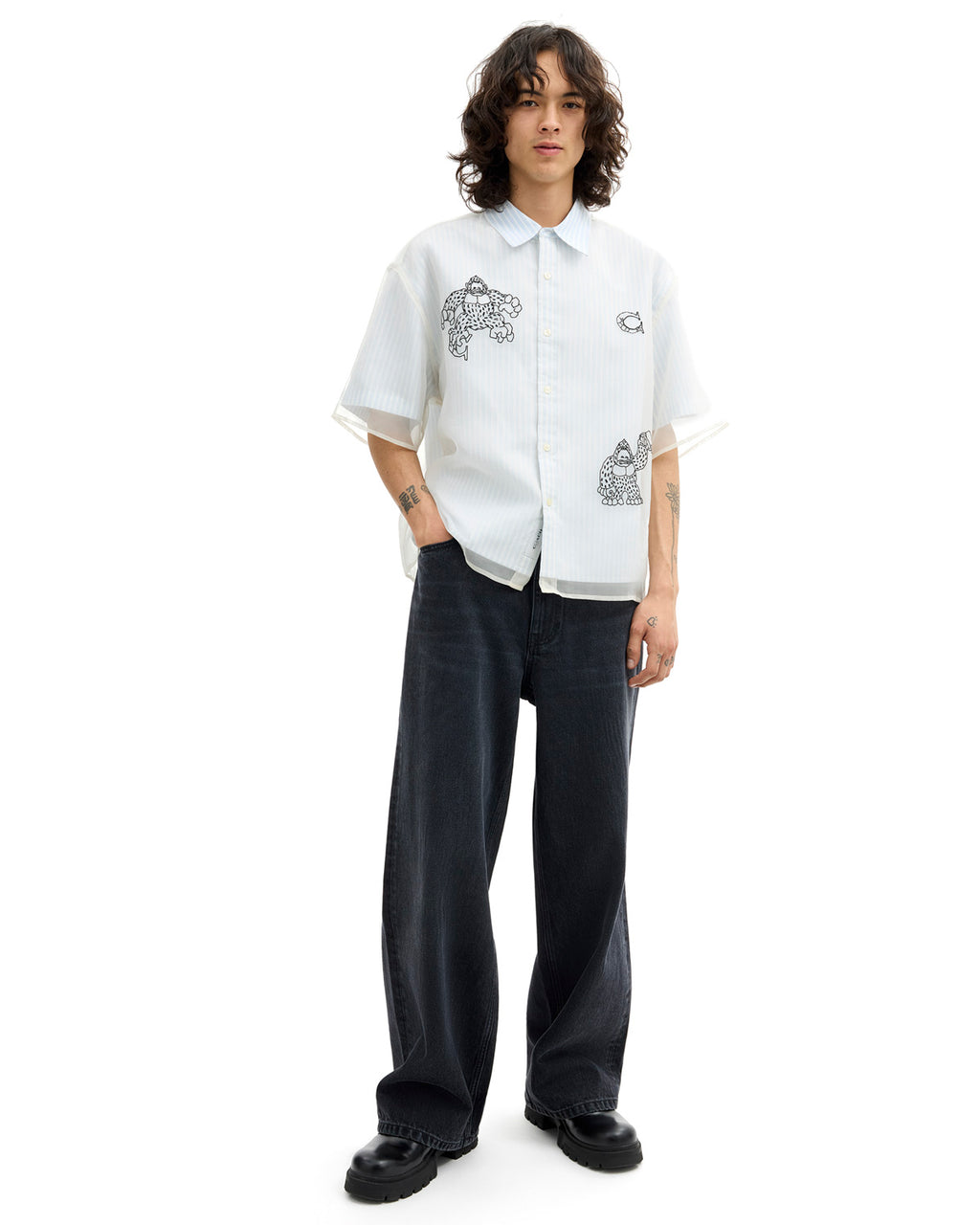 Brain Dead x Coach Striped Camp Shirt - Blue Stripe 8