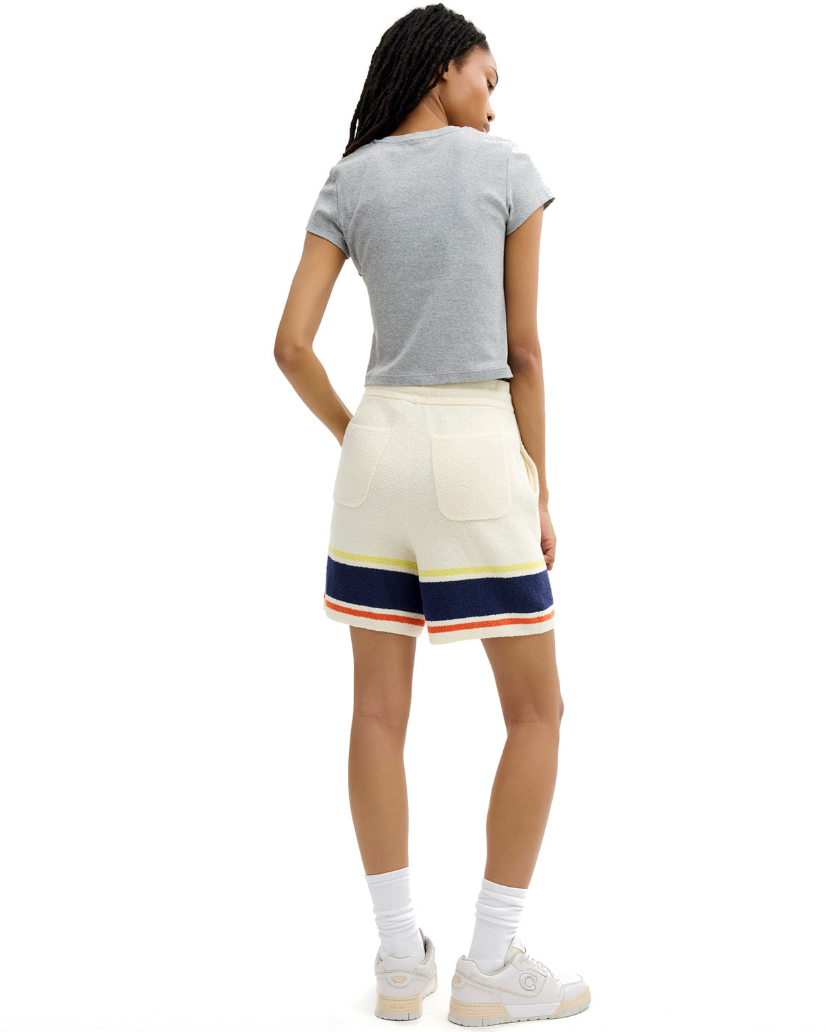 Brain Dead x Coach Striped Knit Shorts - Cream Multi