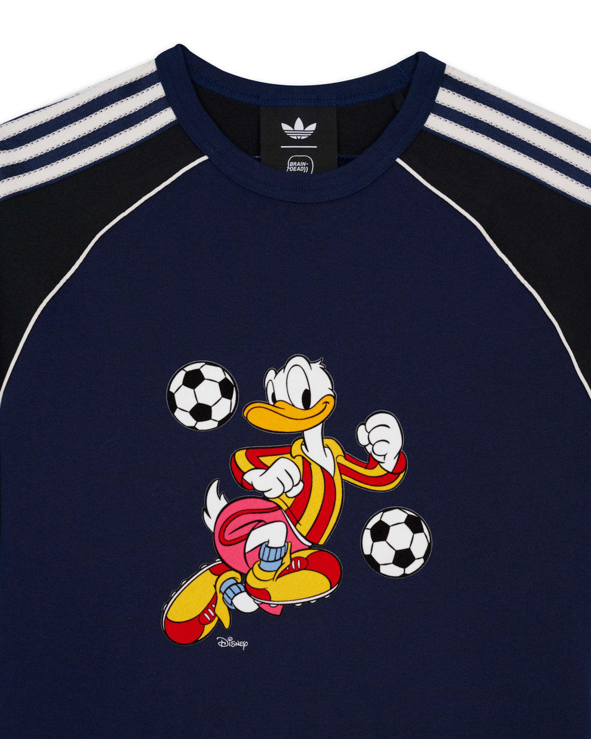 Brain Dead x Disney x Adidas Panelled Raglan Donald Duck T-shirt - Nav