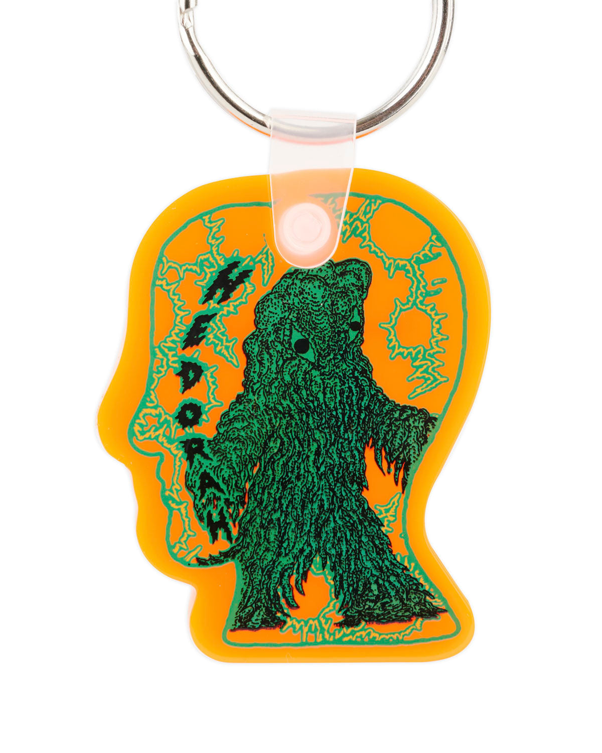 Brain Dead x Godzilla Hedorah Logohead Keychain - Clear Orange 2