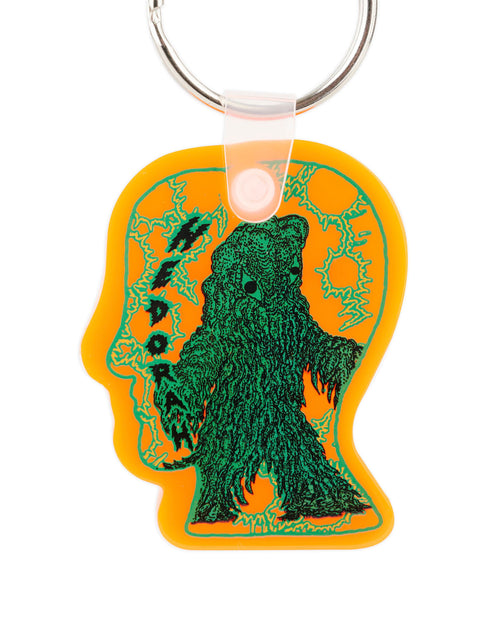Brain Dead x Godzilla Hedorah Logohead Keychain - Clear Orange 2