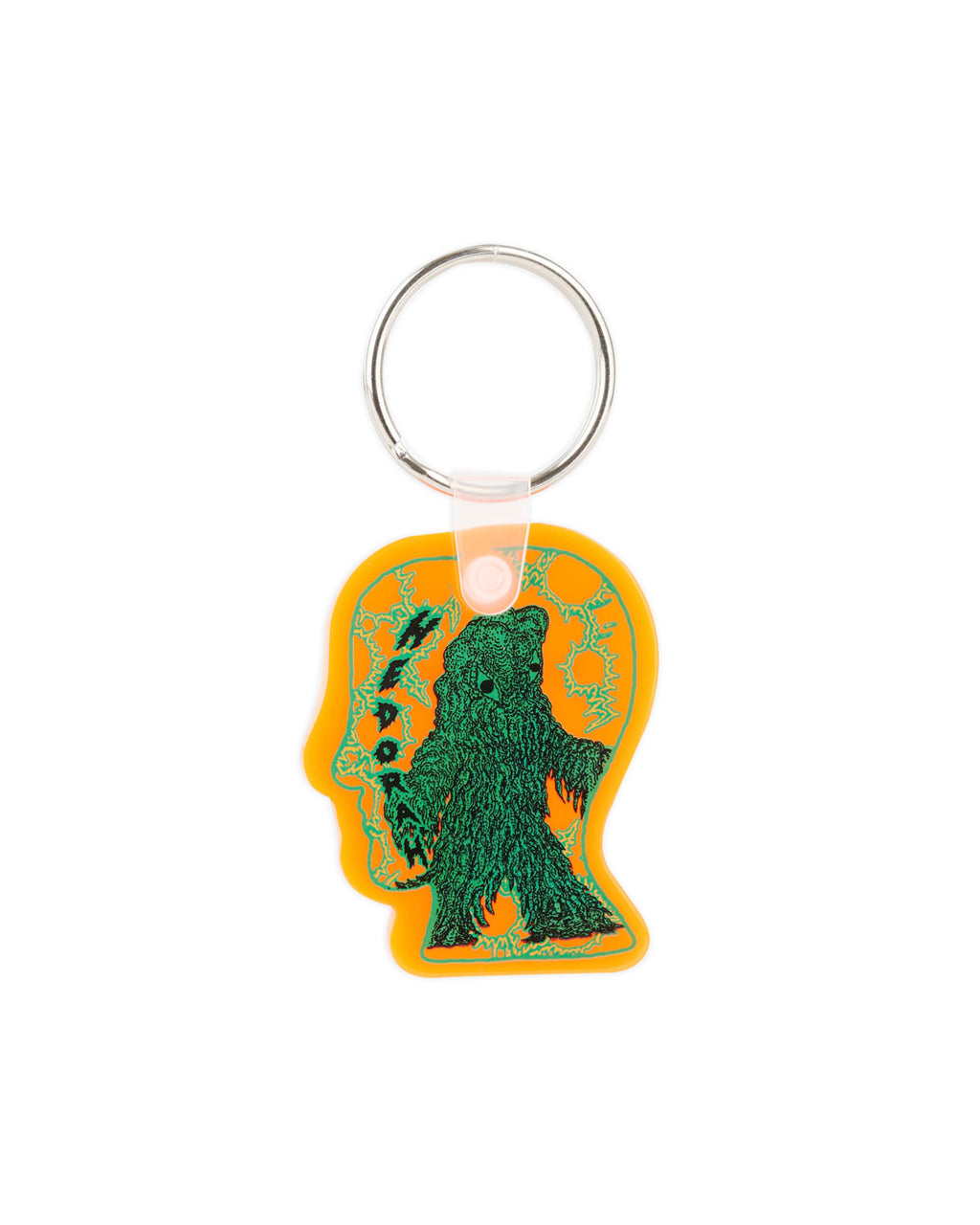 Brain Dead x Godzilla Hedorah Logohead Keychain - Clear Orange