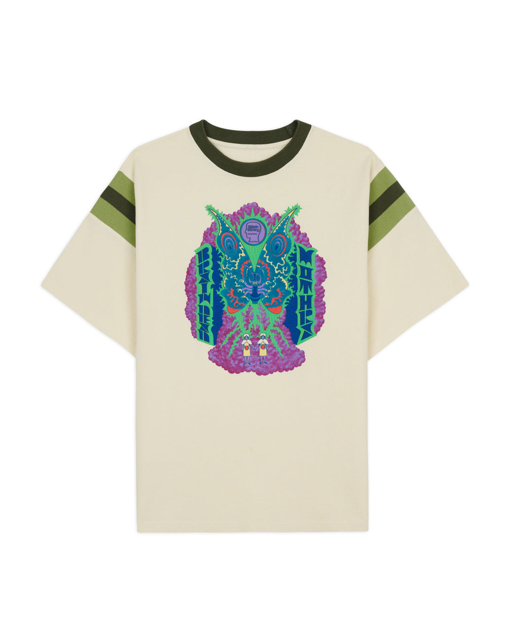 Brain Dead x Godzilla Mothra Pique Football T-shirt - Natural