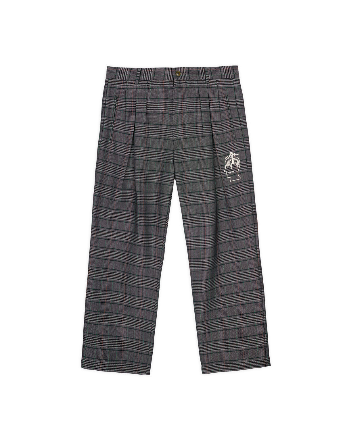 Brooks Brothers California Glen Check Pleated Trouser - Grey 