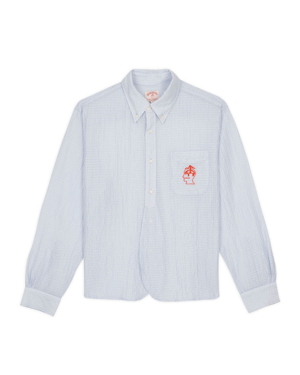 Brooks Brothers California Half Placket Oxford Button Up Shirt - Ice