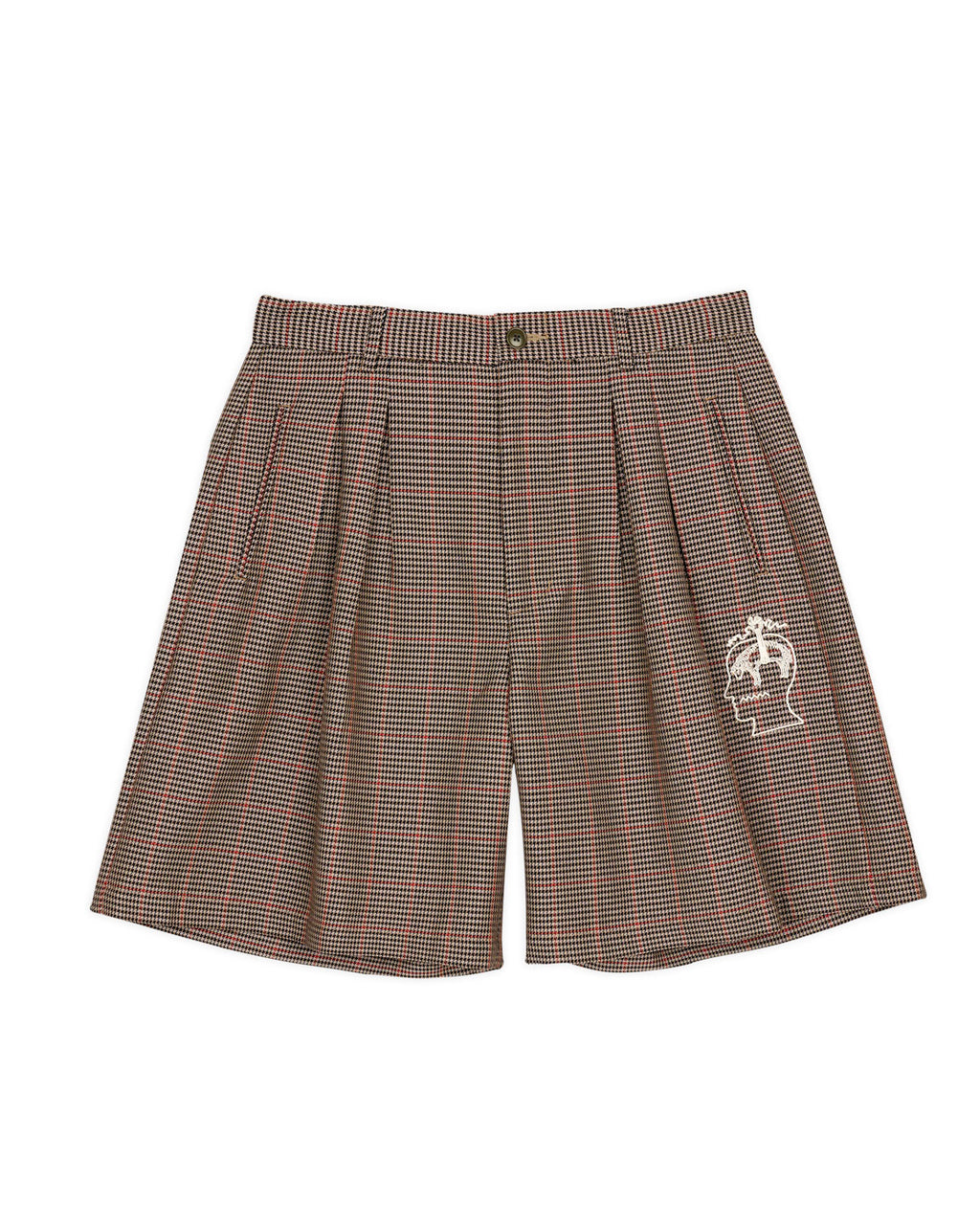 Brooks Brothers California Houndstooth Pleated Shorts - Tan