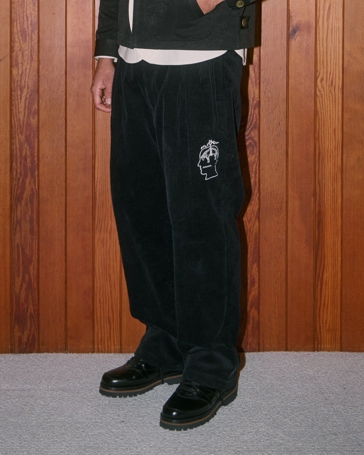 Brooks Brothers California Pleated Corduroy Trouser - Midnight